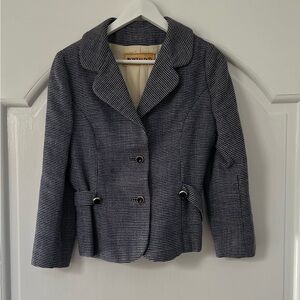 ZELINKA MATLICK Navy Blue Wool Jacket VTG 1950s